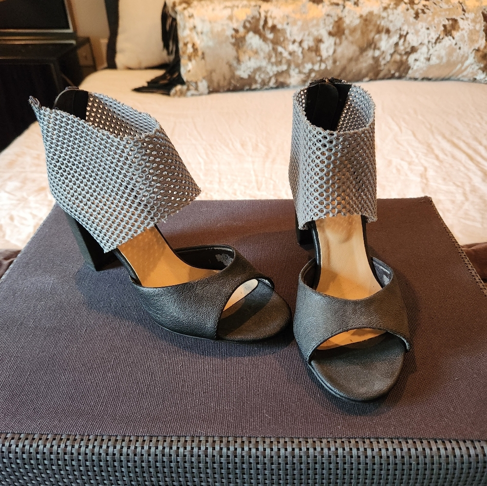 All Black Brand block heel sandal